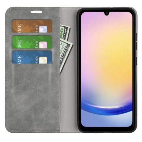 Чохол-книжка Retro Skin Feel Business Magnetic  для Samsung Galaxy A26 - сірий