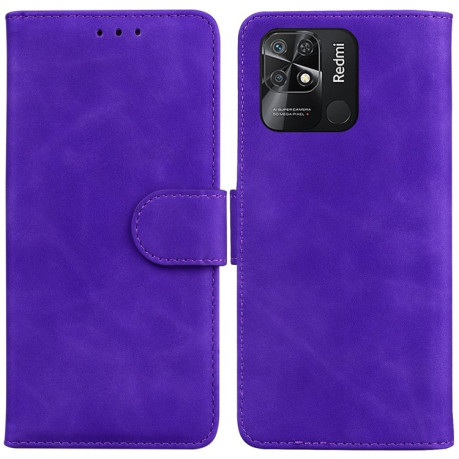 Чехол-книжка Skin Feel Pure Color для Xiaomi Poco C40/Redmi 10c - фиолетовый
