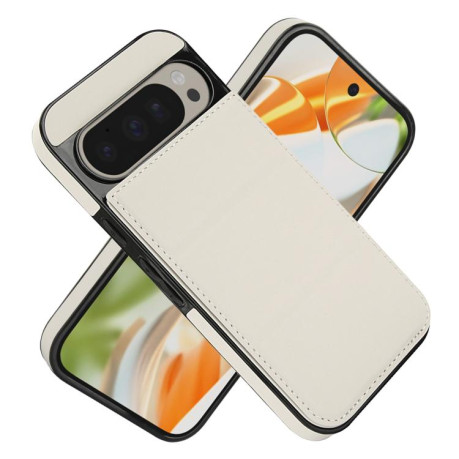 Противоударный чехол Tri-fold Holder Leather Phone Case with Card Slot для Google Pixel 9 / 9 Pro - белый