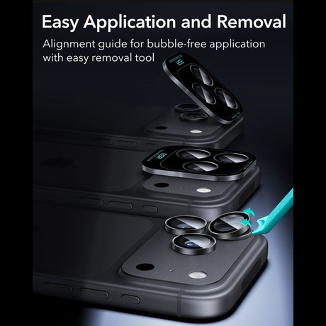 Комплект захисного скла для камери ESR Armorite 2-Pack на iPhone 18 Pro / 18 Pro Max - Black