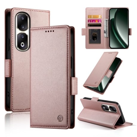 Чехол-книжка Side Buckle Magnetic Frosted Leather для Realme GT 6 Global/ Realme GT 6 4G - розовое золото