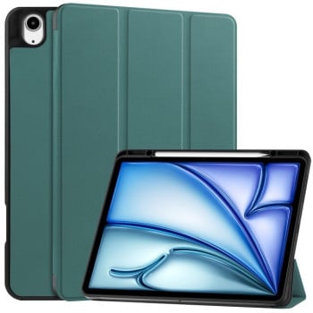 Чохол-книжка Custer Pattern Pure Color 3-Fold Holder на iPad Air 13 2024 - зелений