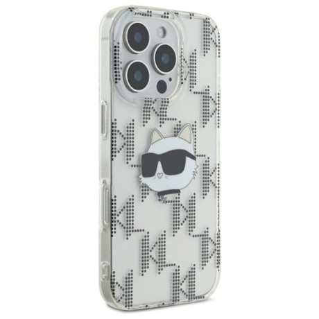 Оригинальный чехол Karl Lagerfeld IML Choupette Head Electroplated для iPhone 16 Pro Max - Clear