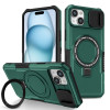 Противоударный чехол Sliding Camshield Magsafe Holder для iPhone 15 - зеленый