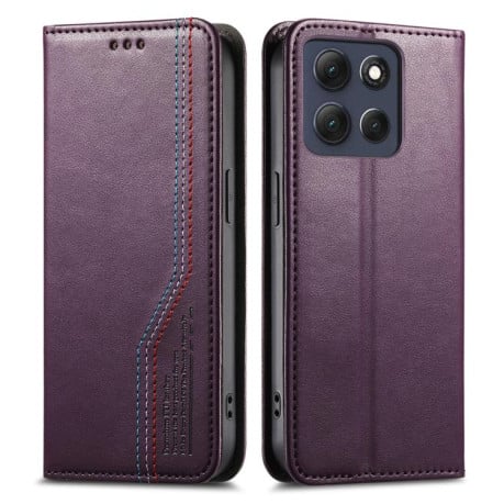 Чохол-книжка з еластичним ремінцем та магнітною фіксацією на Motorola Moto G15 / G15 Power - фіолетовий