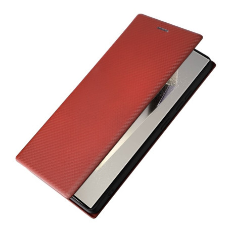 Чохол-книжка Carbon Fiber Texture  для Samsung Galaxy S25 Ultra 5G - коричневий