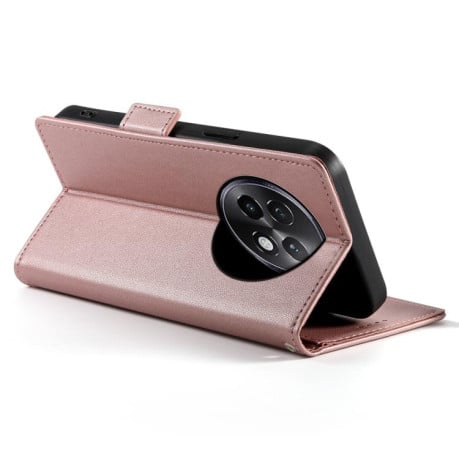 Чехол-книжка Side Buckle Magnetic Frosted Leather для Realme 13+ - розовое золото