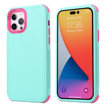 Чохол протиударний 3 in 1 Four Corner для iPhone 14 Pro - зелено-рожевий