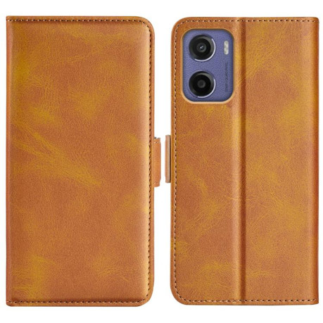 Чехол-книжка Dual-side Magnetic Buckle для Motorola Moto E15 - желтый