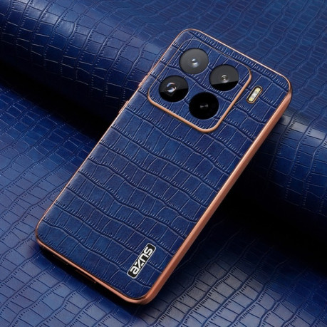 Чохол AZNS Electroplated Frame Crocodile Texture на Xiaomi 15 Pro - синій