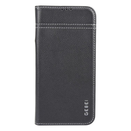 Чохол протиударний GEBEI Top-grain Horizontal Flip Leather для iPhone 16 Pro Max - чорний