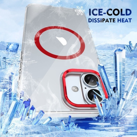 Чохол протиударний Ice Feel HD Transparent MagSafe PC для iPhone 16 - червоний