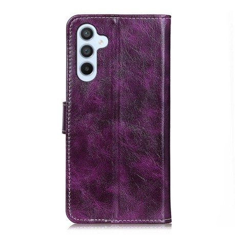 Чехол-книжка Magnetic Retro Crazy Horse Texture на Samsung Galaxy M35 5G - фиолетовый