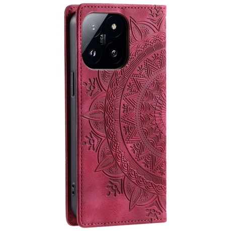 Чохол-книжка Totem Embossed Magnetic Leather для Xiaomi 14 - червоний