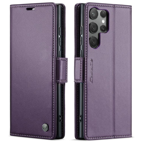 Чехол-книжка CaseMe 023 Butterfly Buckle Litchi Texture RFID Anti-theft Leather для Samsung Galaxy S25 Ultra 5G - фиолетовый