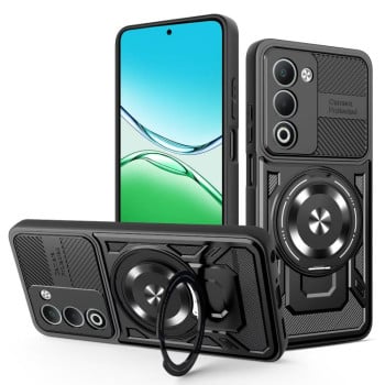 Ударозащитный чехол Armor с подставкой с MagSafe на OPPO A5 5G Global - черный