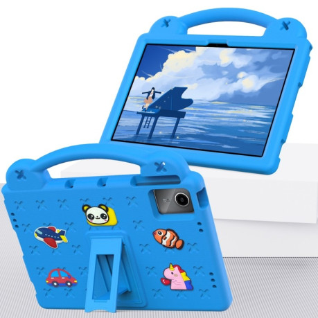 Противоударный чехол EVA Handle Kickstand Children для Xiaomi Redmi Pad SE - голубой