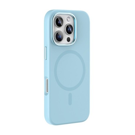 Протиударний чохол Mutural Karen Series Liquid Silicone MagSafe Magnetic для iPhone 16 Pro Max - блакитний