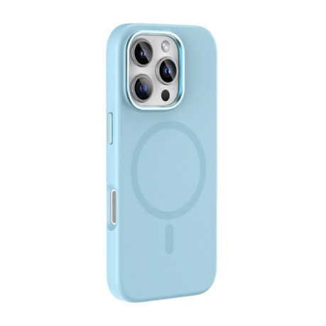 Протиударний чохол Mutural Karen Series Liquid Silicone MagSafe Magnetic для iPhone 16 Pro Max - блакитний