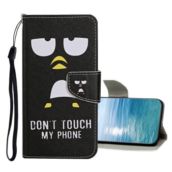 Чехол-книжка Colored Drawing Pattern для Samsung Galaxy A13 4G - Penguin