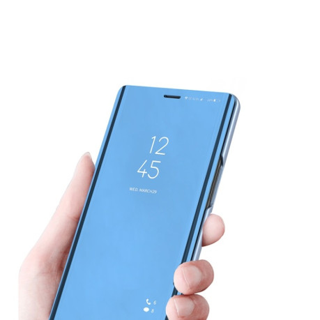 Чехол книжка Clear View на Samsung Galaxy A51 - фиолетово-синий