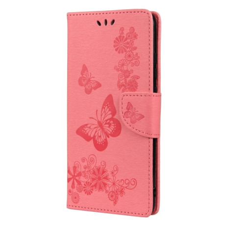 Чехол-книжка Butterflies Embossing на Samsung Galaxy A33 5G - розовый