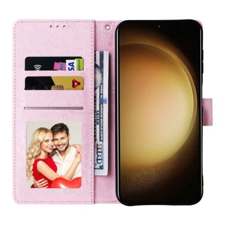 Чехол-книжка Bronzing Painting RFID для Samsung Galaxy S24+ 5G - Rose