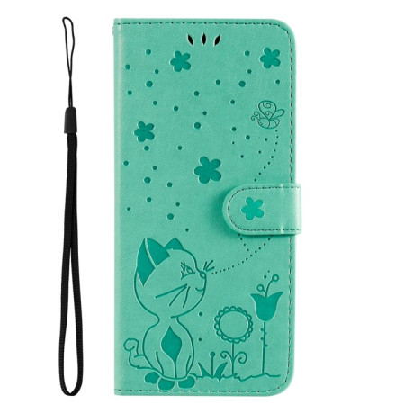 Чехол-книжка Cat Embossing Pattern на Samsung Galaxy A26 5G - зеленый