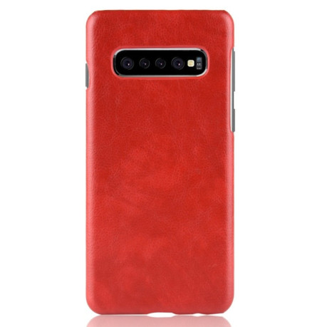 Шкіряний чохол Litchi Texture на Samsung Galaxy S10 5G -червоний