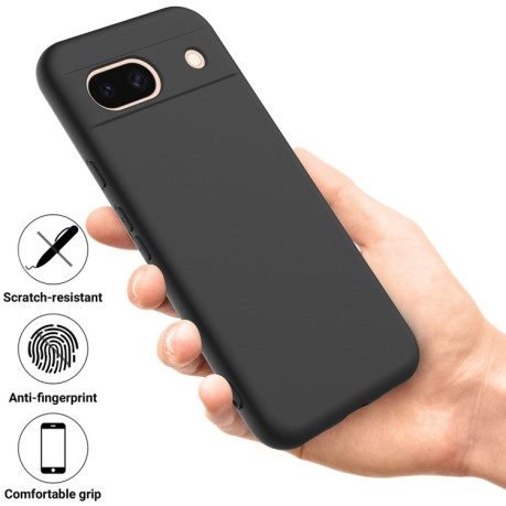 Силиконовый чехол Solid Color Liquid Silicone на Google Pixel 8a - черный