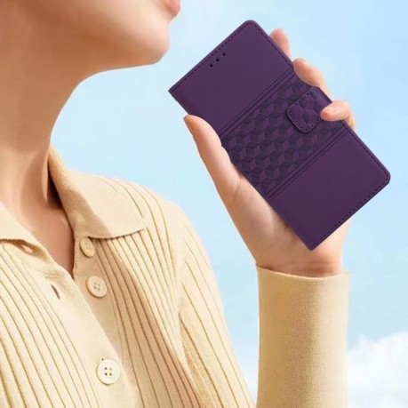 Чохол-книжка Diamond Embossed Skin Feel для Xiaomi Redmi Note 14 4G - фіолетовий
