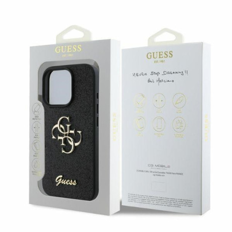 Оригинальный чехол Guess Big Metal Logo для iPhone 16 Pro Max - black