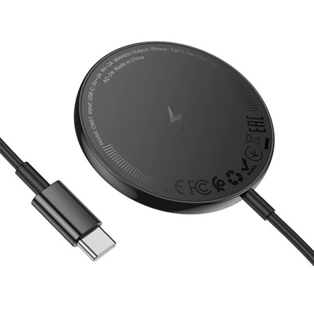Беспроводная зарядка MagSafe Hoco CW61 Phantom magnetic with digital display для iPhone - Black