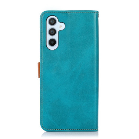 Чехол-книжка KHAZNEH Dual-color Cowhide для Samsung Galaxy A36 5G - синий