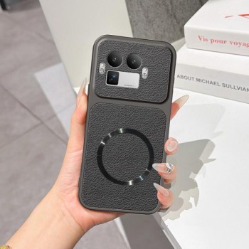 Магнитный чехол Escase Lambskin Series с мягким покрытием на Realme GT 8 Pro Global — чёрный