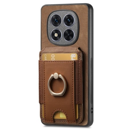 Протиударний чохол Retro Splitable Magnetic Card для Xiaomi Redmi Note 14 Pro+ 5G - коричневий