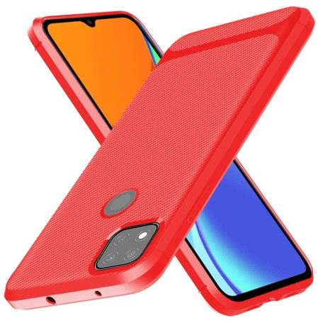 Противоударный чехол HMC Carbon Fiber Series на Xiaomi Redmi 10A/9C - красный