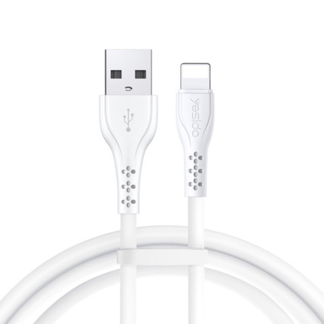 Зарядный кабель Yesido CA71 2A USB to 8 Pin Charging Cable, Length: 1m - белый