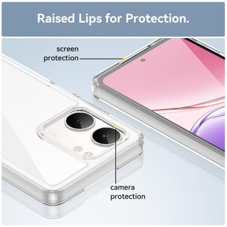 Чехол Colorful Acrylic Series с цветним бампером на OPPO A5x 5G - прозрачный