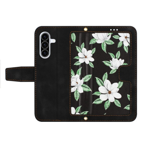 Чехол-книжка Floral Pattern Leather для Samsung Galaxy A36 - черный