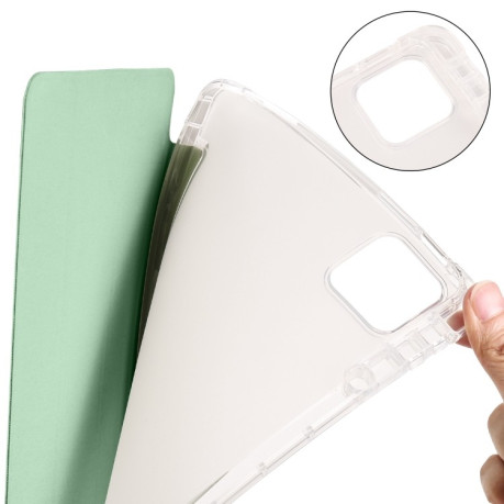 Чехол-книжка 3-fold Clear TPU Smart Leather для Xiaomi Pad 7 / 7 Pro - зеленый