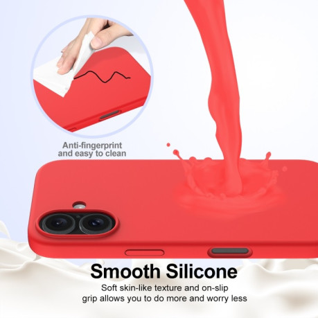 Силиконовый чехол Shockproof Silicone Magsafe для iPhone 16 Plus - красный