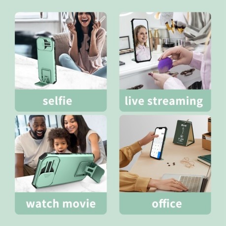 Протиударний чохол Stereoscopic Holder Sliding для Vivo Y15s/Y15a - блакитний