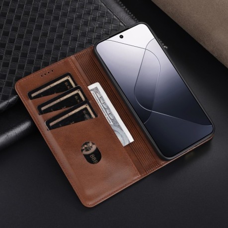 Чохол-книжка AZNS Magnetic Calf Texture Flip Leather для Xiaomi 14 - чорний