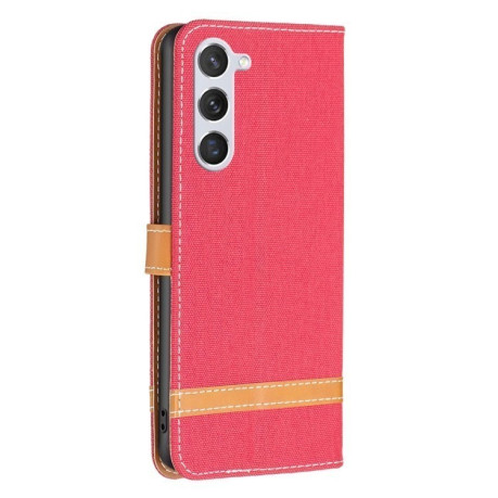 Чохол-книжка Color Matching Denim Texture на Samsung Galaxy S25 5G - червоний