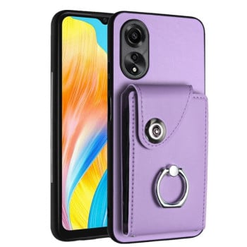 Противоударный чехол Organ Card Bag Ring Holde для OPPO A38 4G / A18 4G Global - фиолетовый