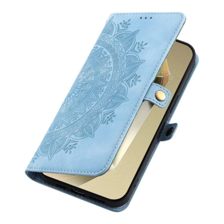 Чехол-книжка Totem Embossed Magnetic Leather для Samsung Galaxy S24 FE 5G - синий