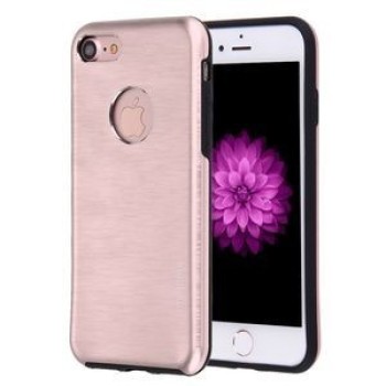 металлический чехол MOTOMO для  iPhone 8 / 7  Brushed Texture Metal + TPU Protective Case розовое золото