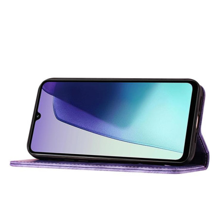 Чехол-книжка Cat Embossing Pattern на Xiaomi Redmi A4 5G - фиолетовый