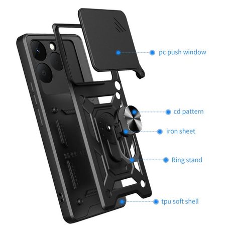 Противоударный чехол Sliding Camshield для Realme 15T 5G — розовое золото